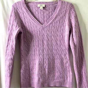 ANN TAYLOR LOFT Women's Lavender V-Neck Sweater
